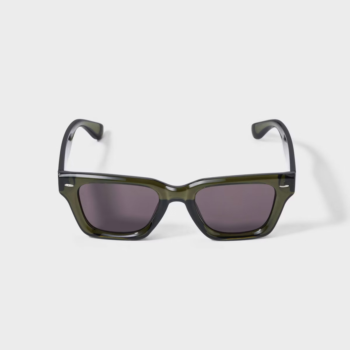 Women's Shiny Plastic Square Way Sunglasses - Universal Thread™ Olive Green | Target