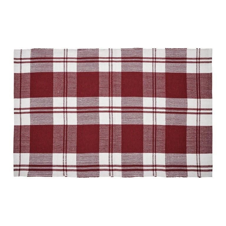 My Texas House Red Plaid Holiday Layering Non-Slip Indoor/Outdoor Area Rug, 24" x 38" | Walmart (US)