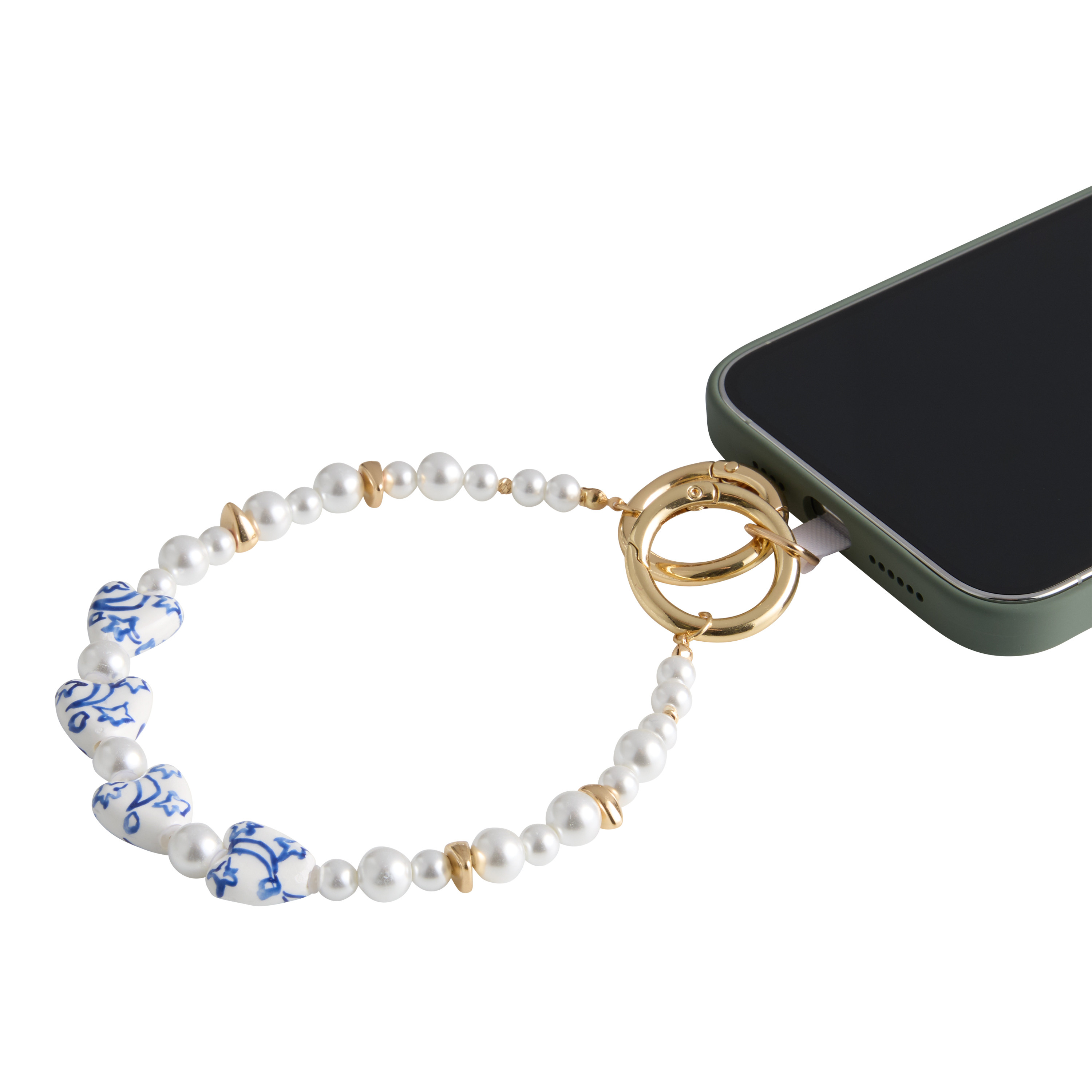 Ceramic and Faux Pearl Detachable Wristlet Cell Phone Strap | World Market