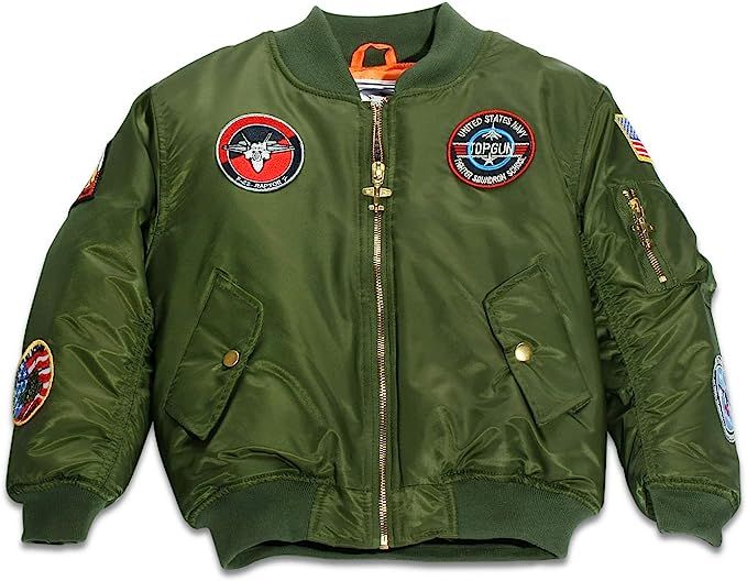 Amazon.com: Up and Away Boys' MA-1 Flight Jacket 2 Toddler Green: Clothing, Shoes & Jewelry | Amazon (US)