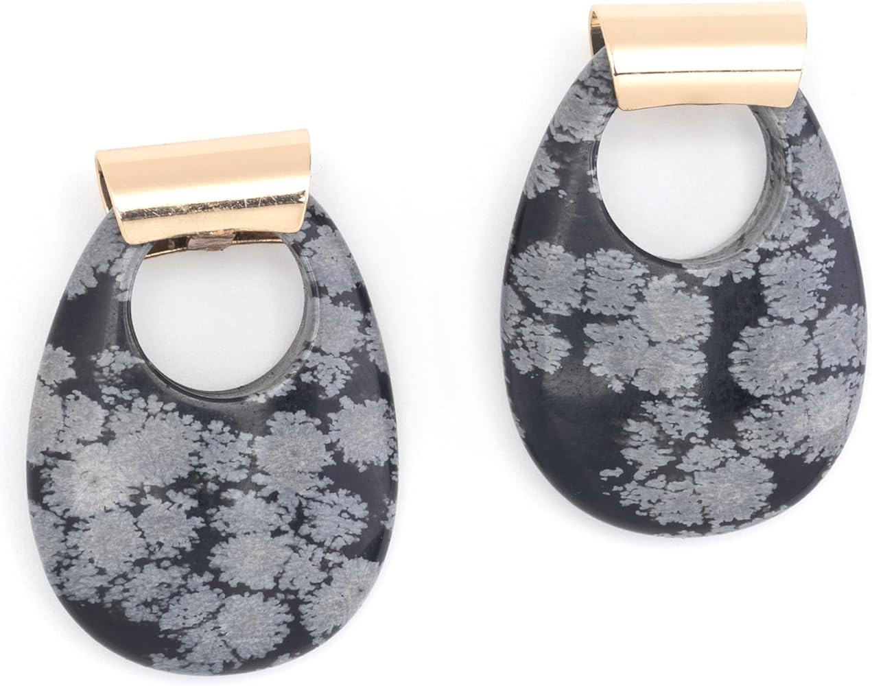 Freeform Bead Door Knocker Yellow Gold Brass Earring - Choice of Colors | Amazon (US)