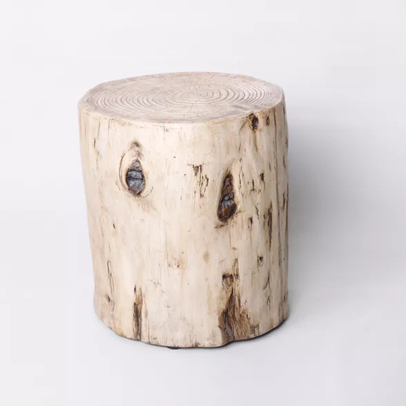 Faux Wood Stump Indoor/Outdoor Accent Table Natural - Project 62™ | Target