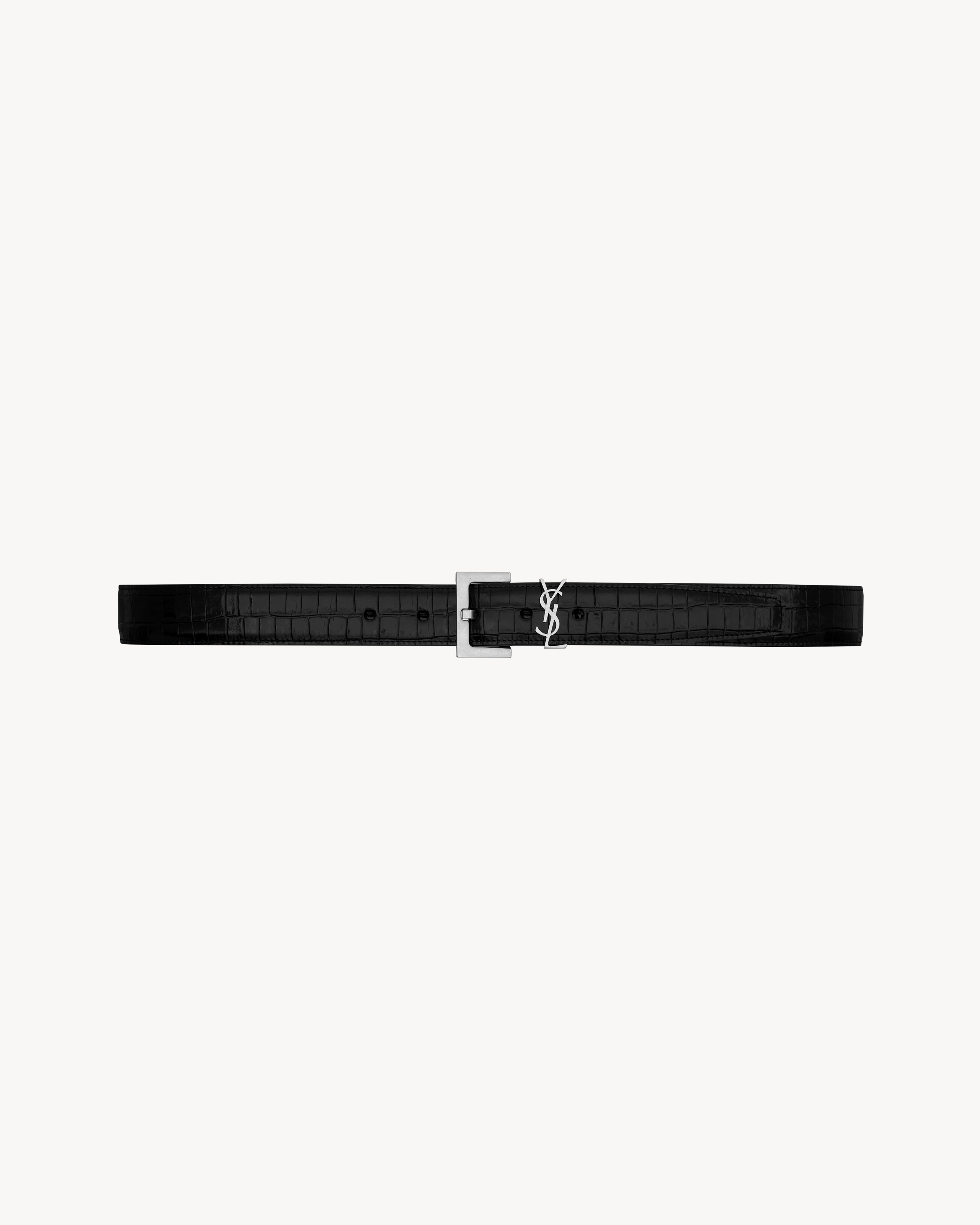 cassandre belt in crocodile-embossed leather | Saint Laurent Inc. (Global)