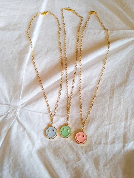 Stay Happy  Smile pendant Necklaces pastel smiley face | Etsy | Etsy (CAD)