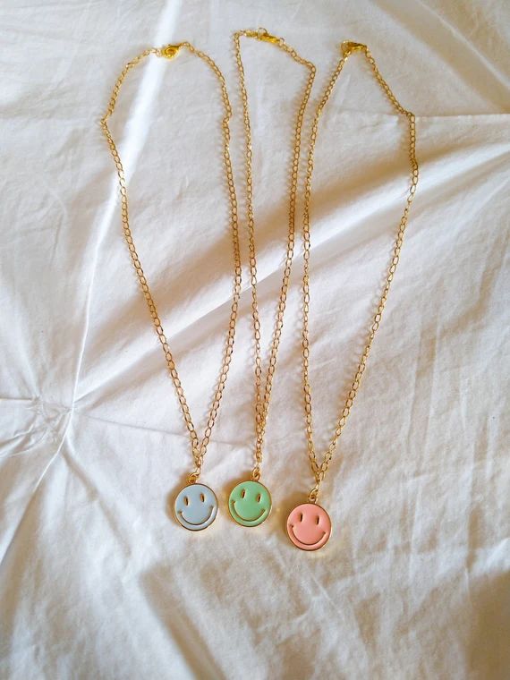 Stay Happy  Smile pendant Necklaces pastel smiley face | Etsy | Etsy (CAD)
