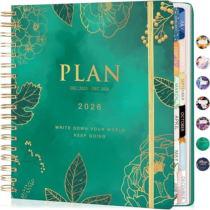 CAGIE 2026 Planner Weekly and Monthly — January - December 2026 Calendar, Hardcover Spiral Boun... | Amazon (US)