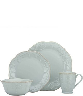 French Perle Scalloped Stoneware 4-Piece Place Setting | Dillard's