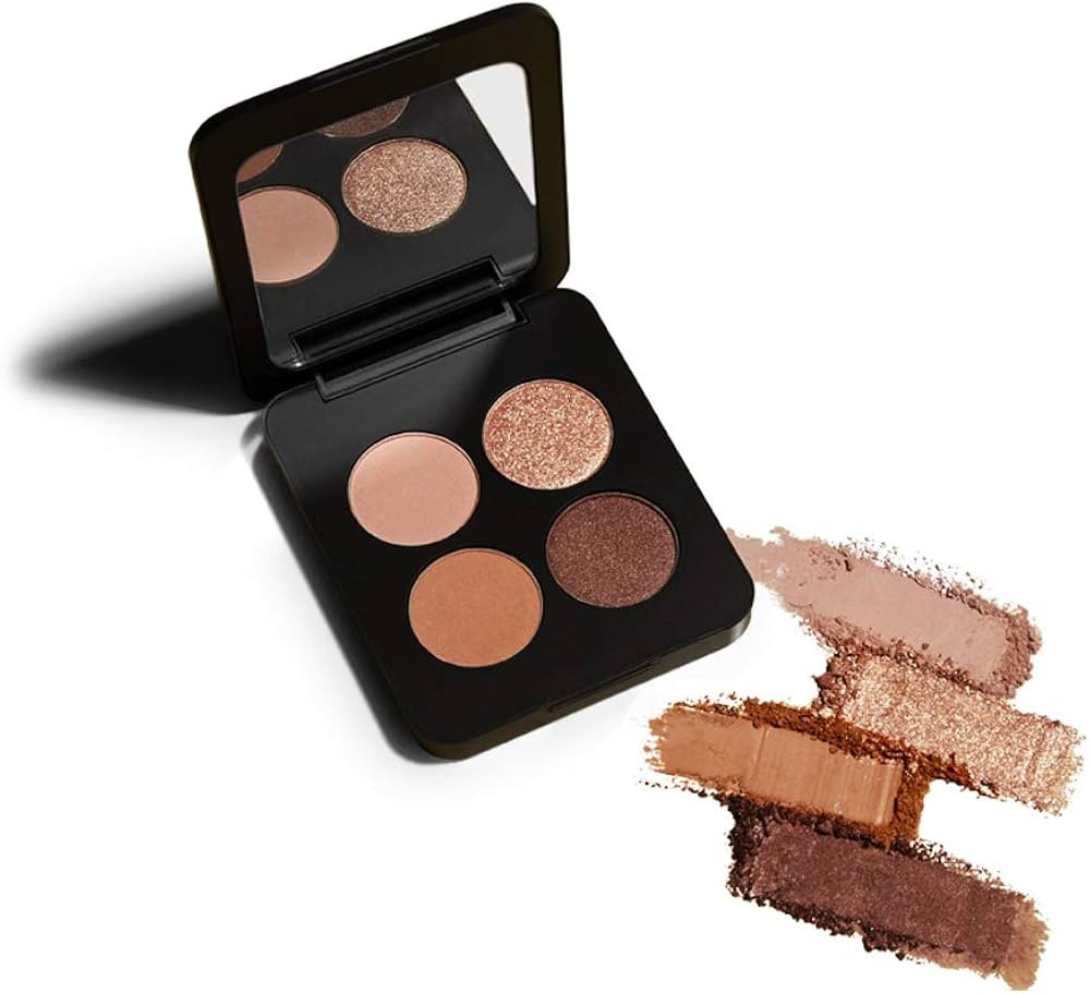 Youngblood Clean Luxury Cosmetics Natural Pressed Mineral Quad Eyeshadow, Sweet Talk | Pigmented ... | Amazon (US)
