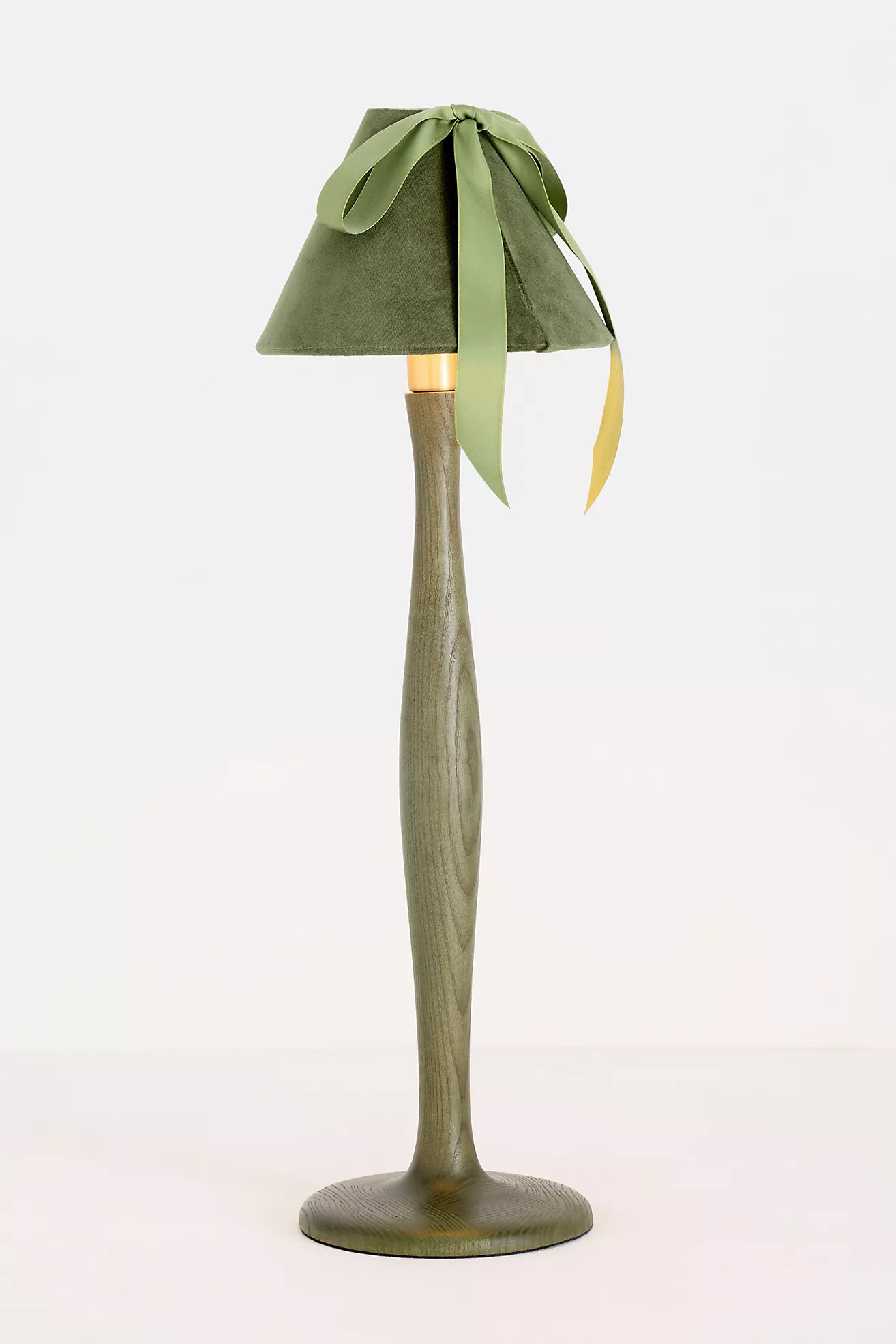 Bosette Bow Velvet and Wood Table Lamp | Anthropologie (US)