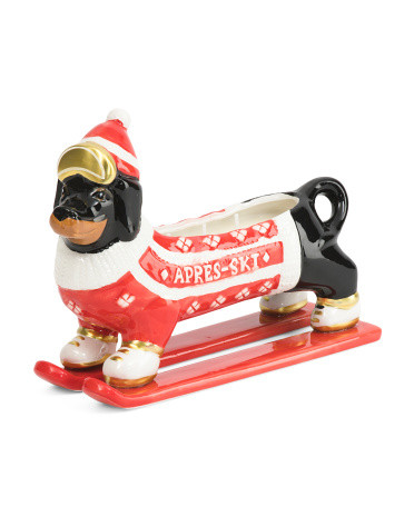 Ceramic Apres Ski Dachshund Candle | TJ Maxx