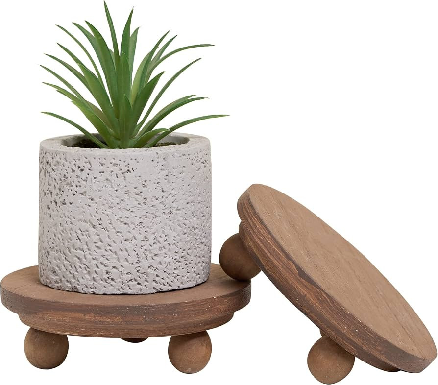 Defined Deco Mini Risers for Display-Wood Risers for Home Decor,Kitchen Decor- 2 Pack 4"Round Ris... | Amazon (US)