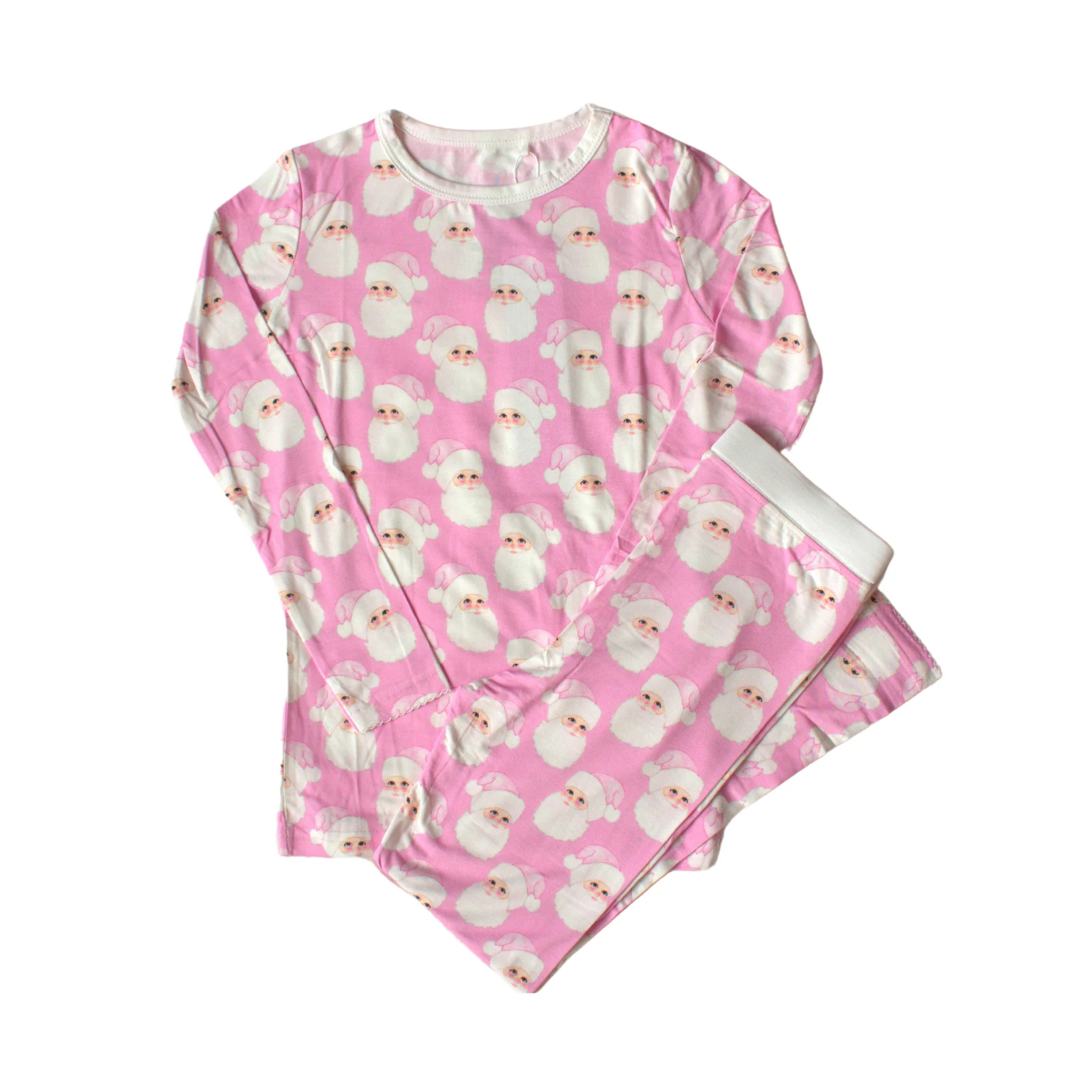 Pink Jolly St. Nick Two Piece Bamboo Set | Lillie & Lilah