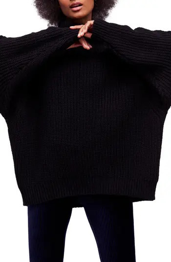 Women's Free People Swim Too Deep Turtleneck Sweater, Size X-Small - Black | Nordstrom