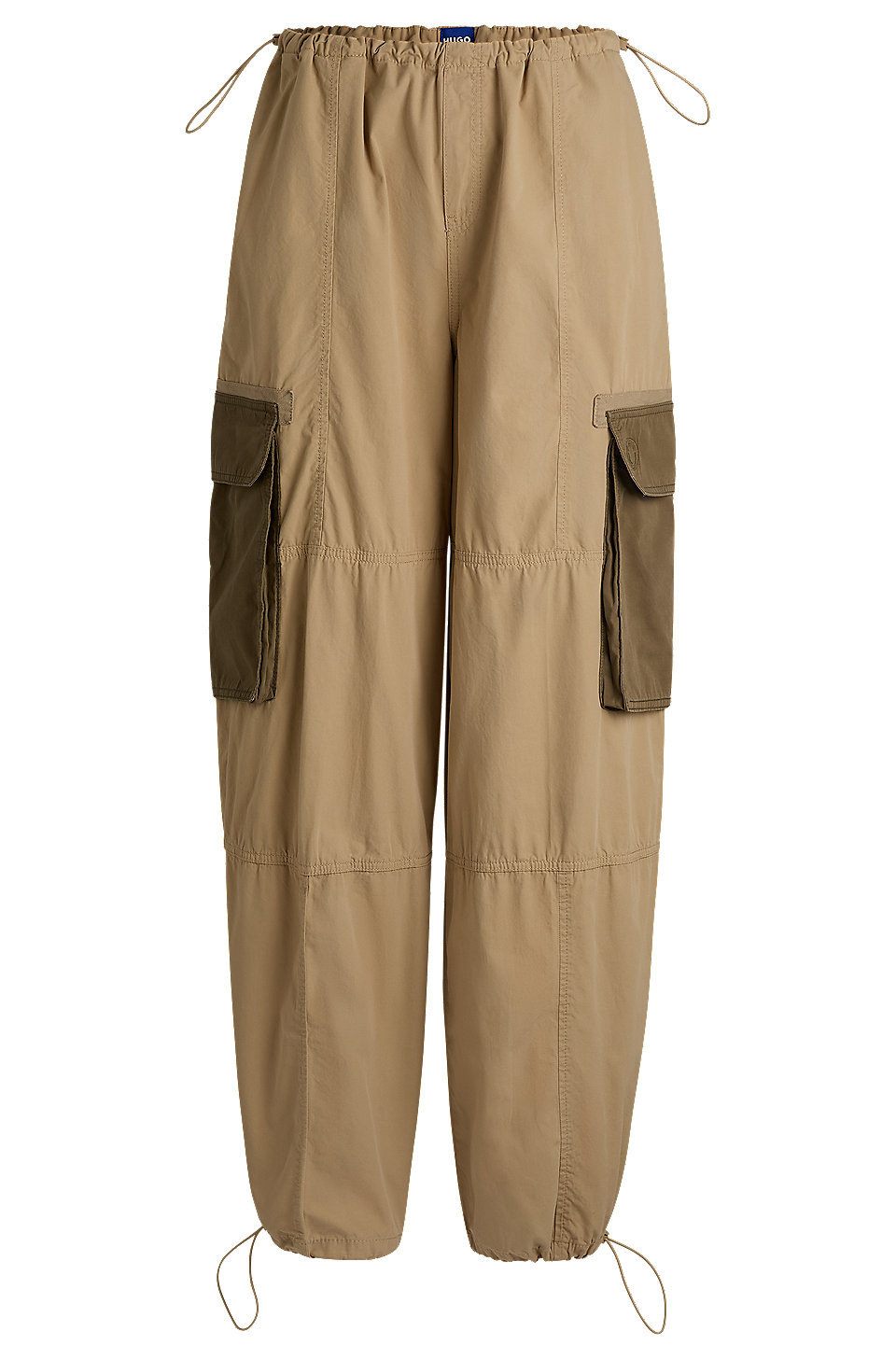 HUGO - Oversized-fit parachute trousers in cotton with cargo pockets | Hugo Boss (UK)