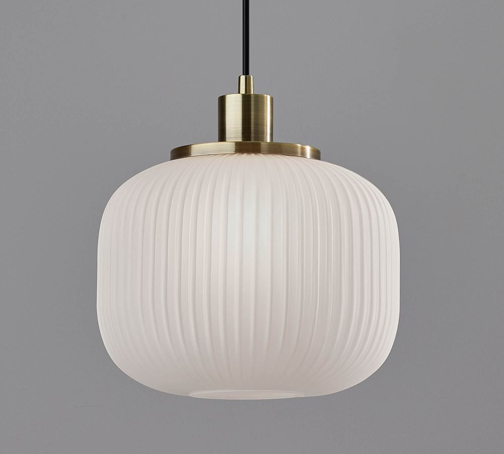 Nausica Ribbed Glass Pendant | Pottery Barn (US)