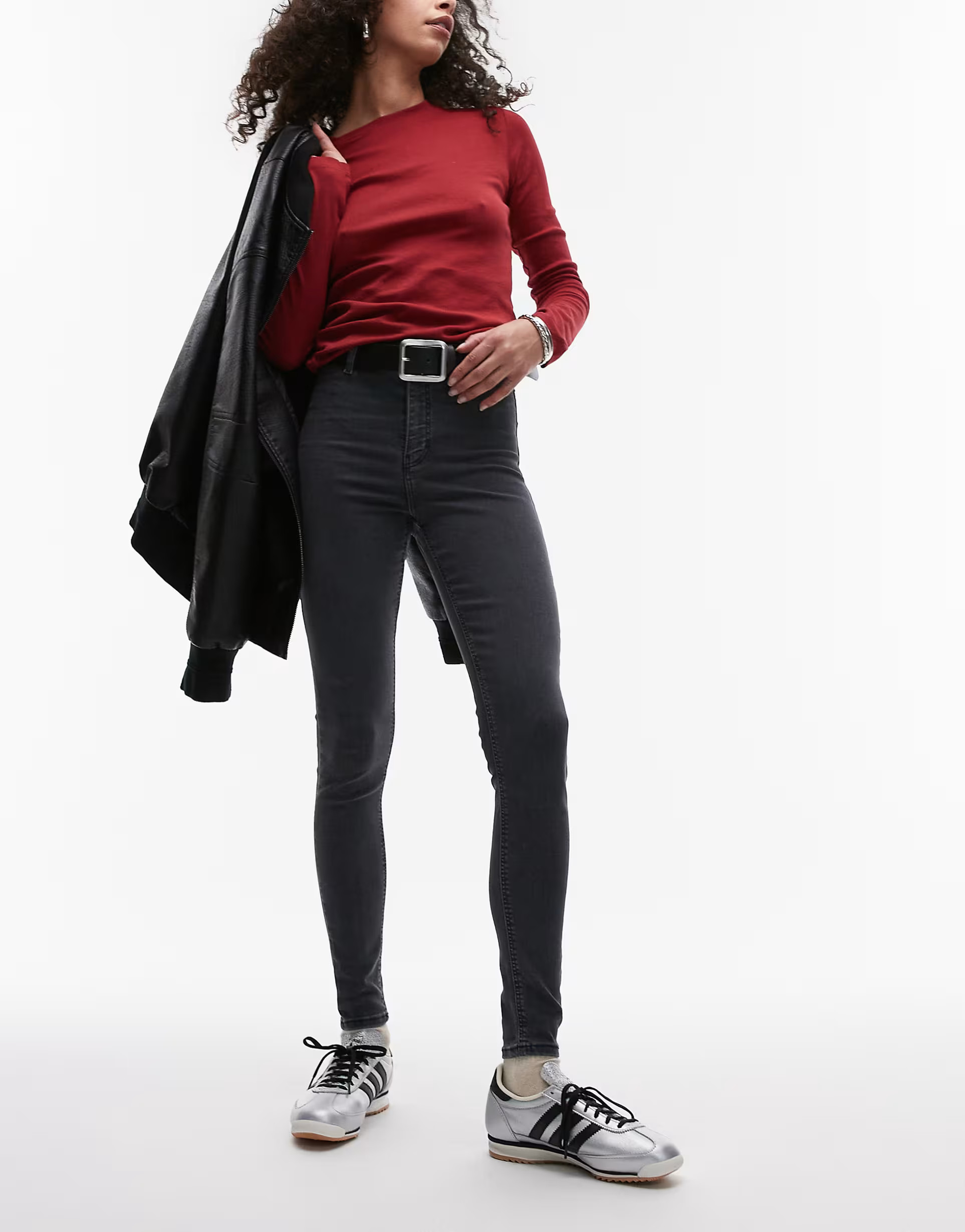 Topshop high rise Joni jeans in washed black | ASOS (Global)