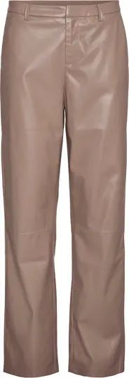 VERO MODA Olympia Mid Rise Straight Leg Faux Leather Pants | Nordstrom | Nordstrom