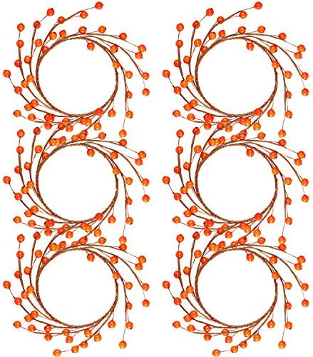 6 Packs Christmas Candle Rings Wreaths Mini Fall Berry Twig Wreath Candle Thanksgiving Festival W... | Amazon (US)