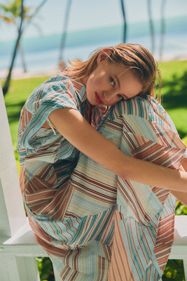 Maeve Sleeveless Printed Midi Shirt Dress | Anthropologie (US)