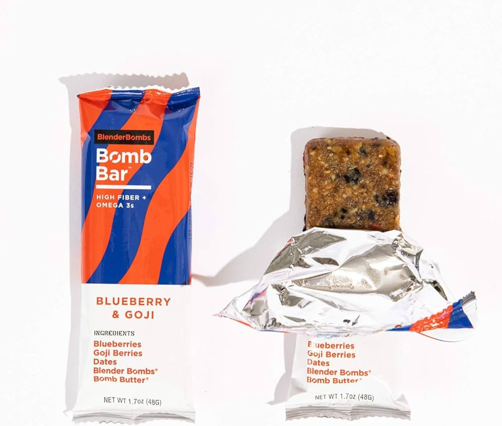 Blender Bombs Bomb Bar: Blueberry & Goji Case (9 Bars) | Amazon (US)