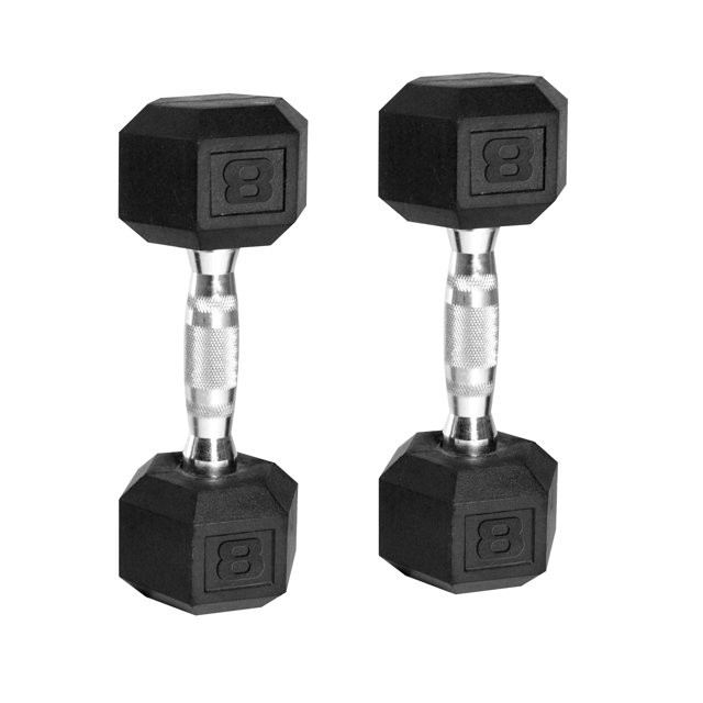CAP Barbell, 8lb Coated Rubber Hex Dumbbell, Pair | Walmart (US)