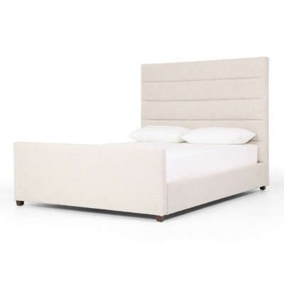 Dianne Modern Classic Cream Performance Tufted Platform Bed - Queen | Kathy Kuo Home