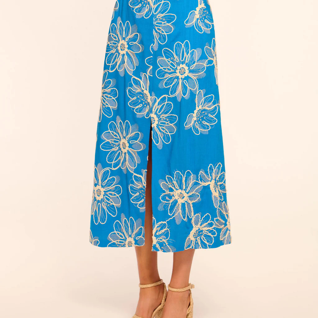 Bowie Embroidered Belted Midi Skirt | Ramy Brook