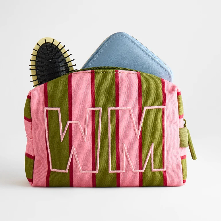 Striped Take It Away Custom Storage Pouch - Hibiscus | BaubleBar