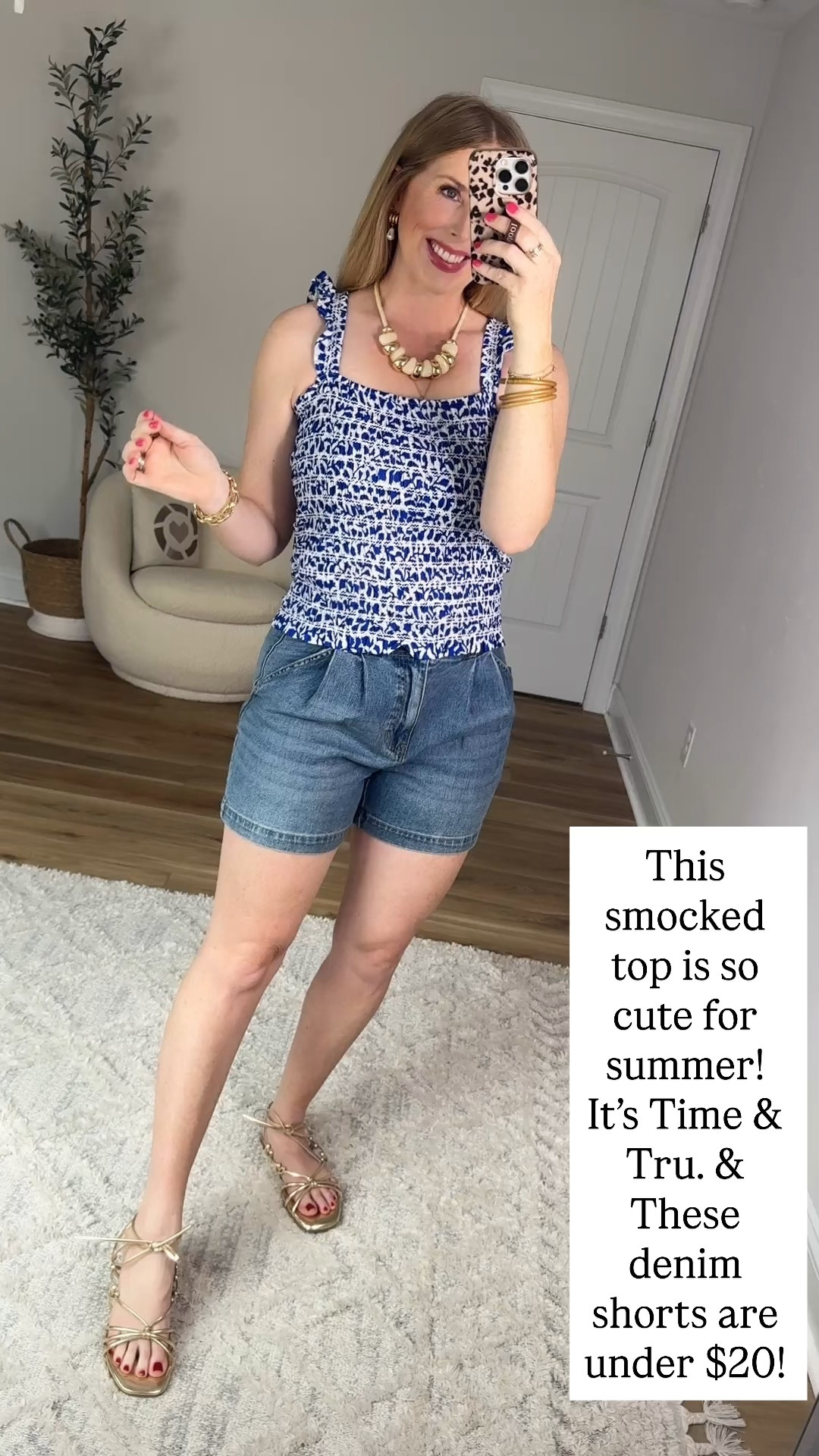 Daily try on, Walmart outfit, Walmart fashion, Walmart style, time and tru, smocked tank, denim shorts

#LTKmomlife #LTKootd