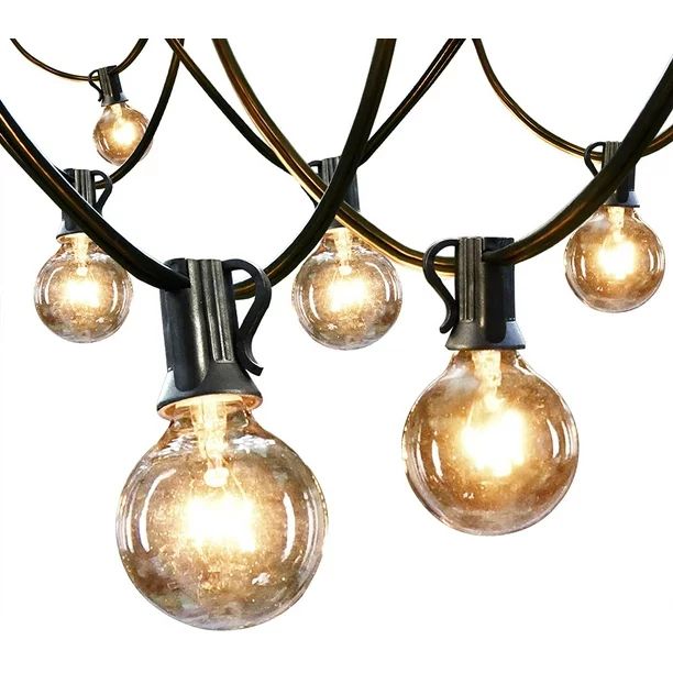 Outdoor String Light 50Feet G40 Globe Patio Lights with 50 Edison Glass Bulbs(4 Spare), Waterproo... | Walmart (US)