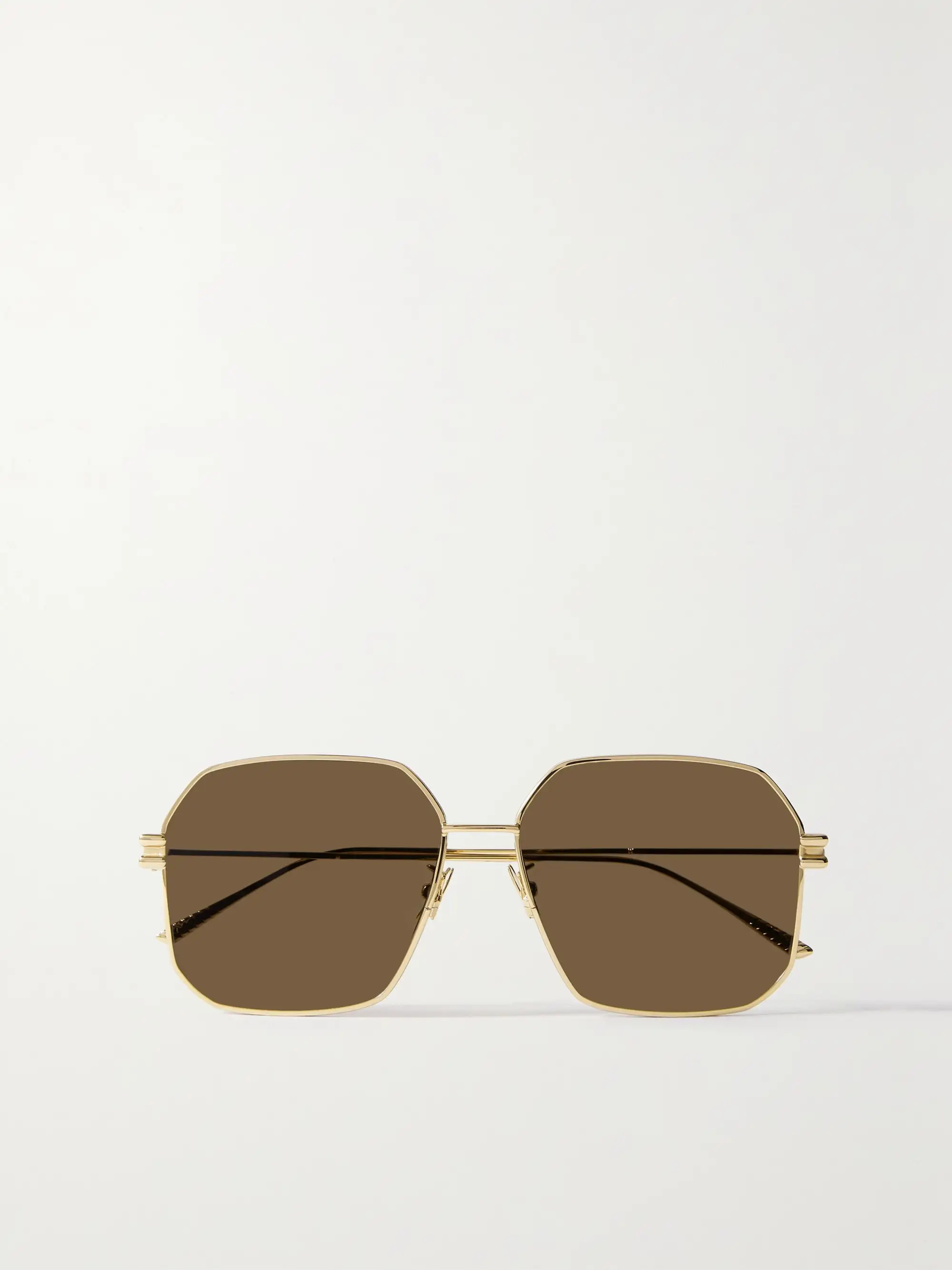 Hexagon-frame gold-tone sunglasses | NET-A-PORTER (UK & EU)