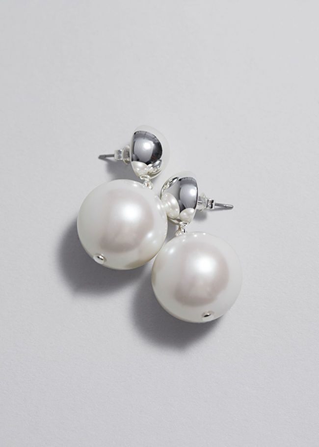 Pearl Drop Earrings - Silver/Pearl - & Other Stories GB | & Other Stories (EU + UK)