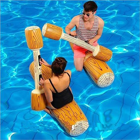 LOVEYIKOAI 4 Pcs Package Inflatable Floating Water Toys Aerated Battle Logs,Floating Bed Pool Lou... | Amazon (US)