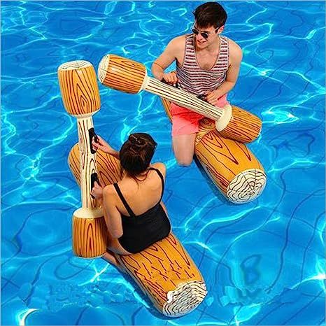 LOVEYIKOAI 4 Pcs Package Inflatable Floating Water Toys Aerated Battle Logs,Floating Bed Pool Lou... | Amazon (US)