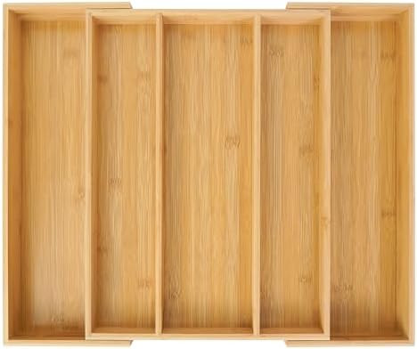 Utoplike Bamboo Expandable Kitchen Drawer Organizer, Adjustable Utensil Holder and Cutlery Tray O... | Amazon (US)