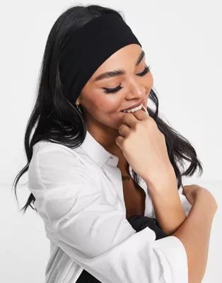 ASOS DESIGN wide jersey headband in black | ASOS (Global)