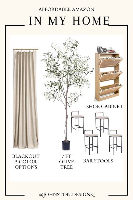 Affordable Amazon home finds around my home I love!

1. 7ft Faux Olive Tree.  Currently on sale for $99! I love how much the branches on this one fluff up and out 🤩

2. Amazon Pinch Pleat blackout curtains - it’s hard to find good pinch pleat curtains that aren’t custom and these ones are so affordable! I have the 102 length in linen and they are only $69 for two panels!! Price ranges from $55-72 depending on length and they come in several colors. 

3. Shoe cabinet $119.  This has been a great solution for our kids shoes by our entry and in our small hallway.  I like how narrow it is.  Best for kids and women’s shoes.  I would say max show size would be Womens size 10 for the shoe to fit upright.  I also changed out the hardware to a brass pull I found off Amazon. 

4. Amazon modern Bar Stools.  Right now only $139 for two or $278 for four!  They also come in all black for two for $149 and four for $295.




#LTKSaleAlert #LTKFindsUnder100 #LTKHome