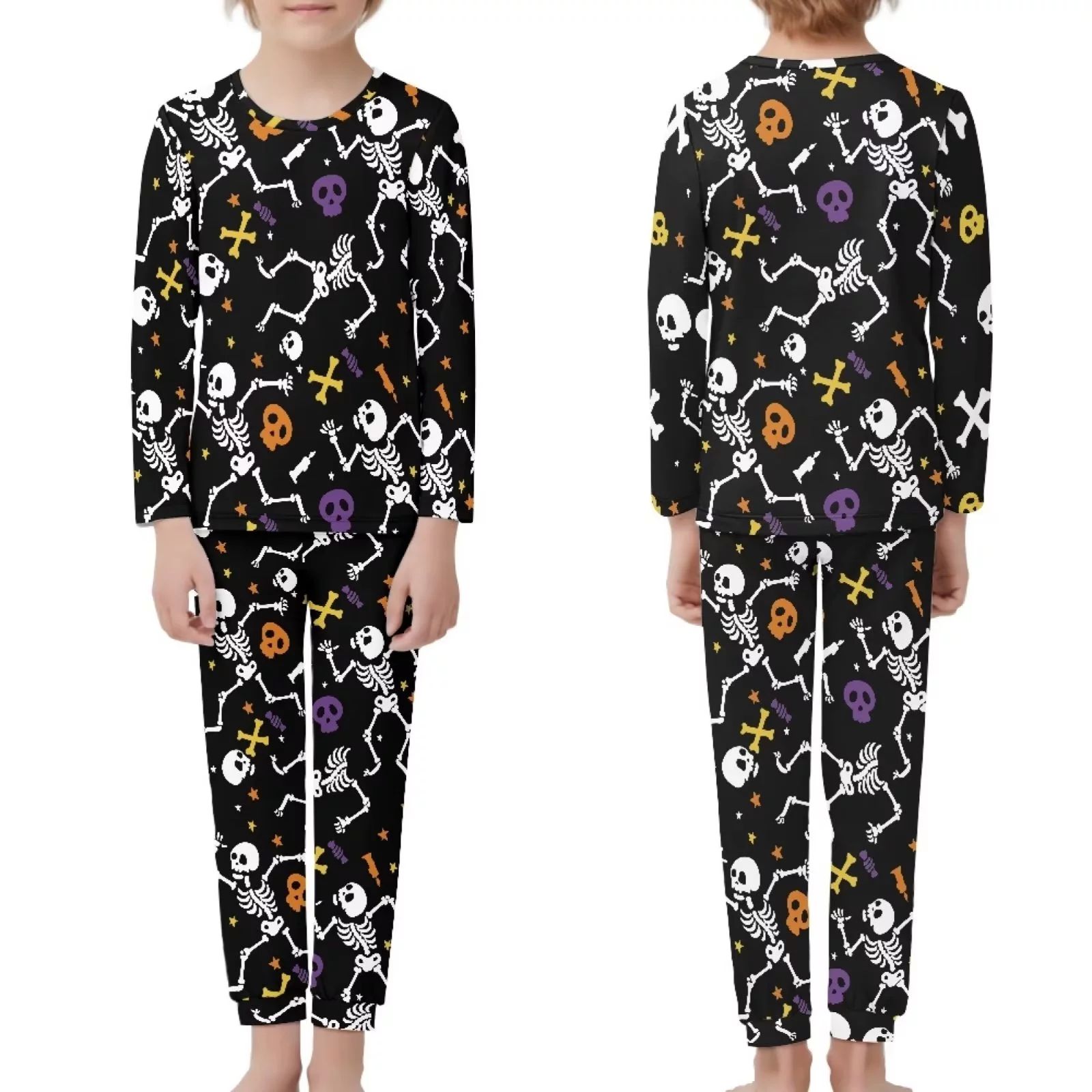 NETILGEN 2PCS Halloween Creative Skull Youth Pj Pants, Winter & Autumn Trendy Pajamas for Teens, ... | Walmart (US)