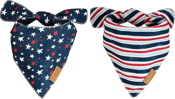 Remy+Roo Dog Bandanas - 2 Pack | Stars+Stripes Set | Premium Durable Fabric | Unique Shape | Adju... | Amazon (US)