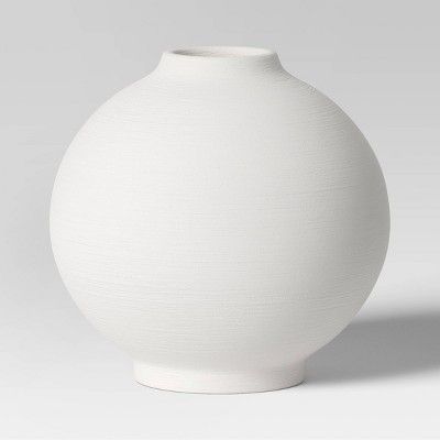 Ceramic Round Textured Vase White - Threshold™ | Target