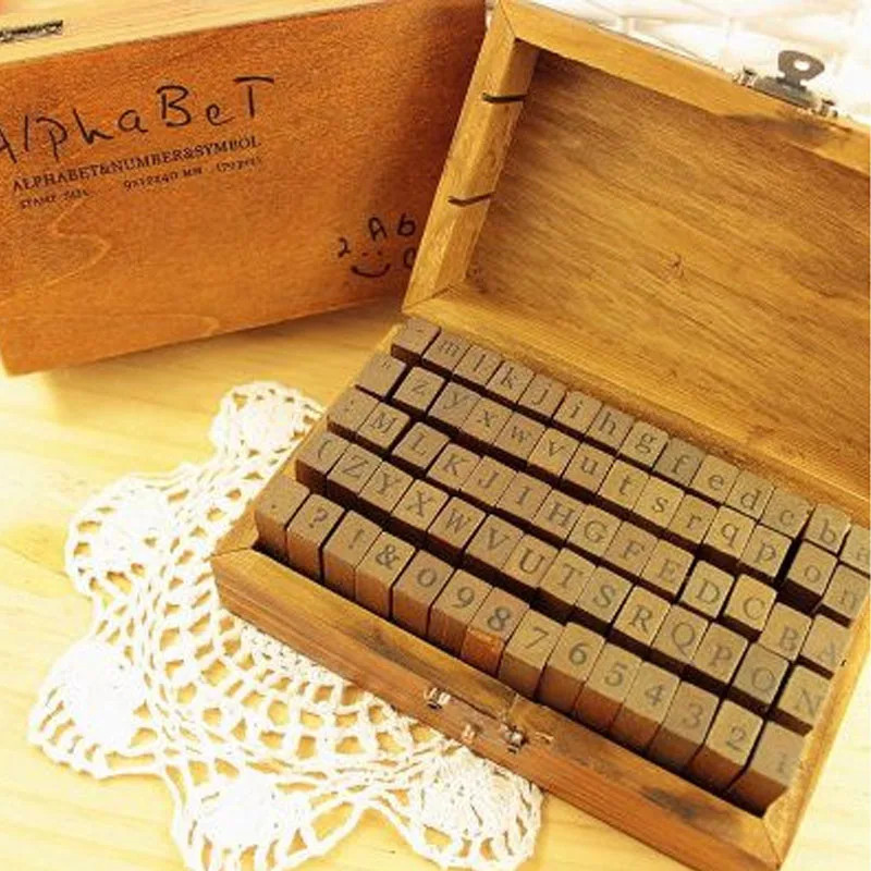70/40/30Pcs/Box Letter A-Z  DIY Decorative Seal Orthographic DIY Stamps Wooden Box Vintage Craft ... | AliExpress (US)