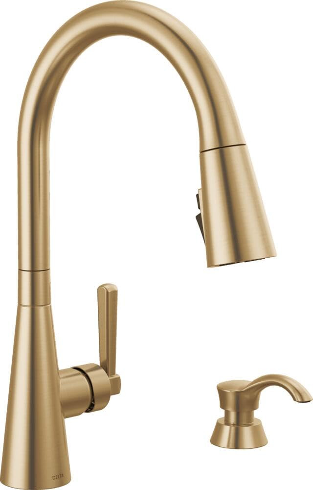 Delta Faucet Boyd Kitchen Faucet with Soap Dispenser, Kitchen Faucets with Pull Down Sprayer Gold... | Amazon (US)