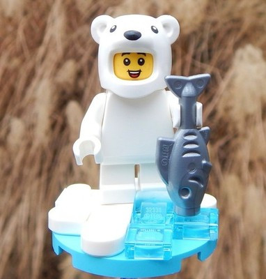 NEW LEGO POLAR BEAR BOY MINIFIG costume fish animal kid iceberg | eBay US