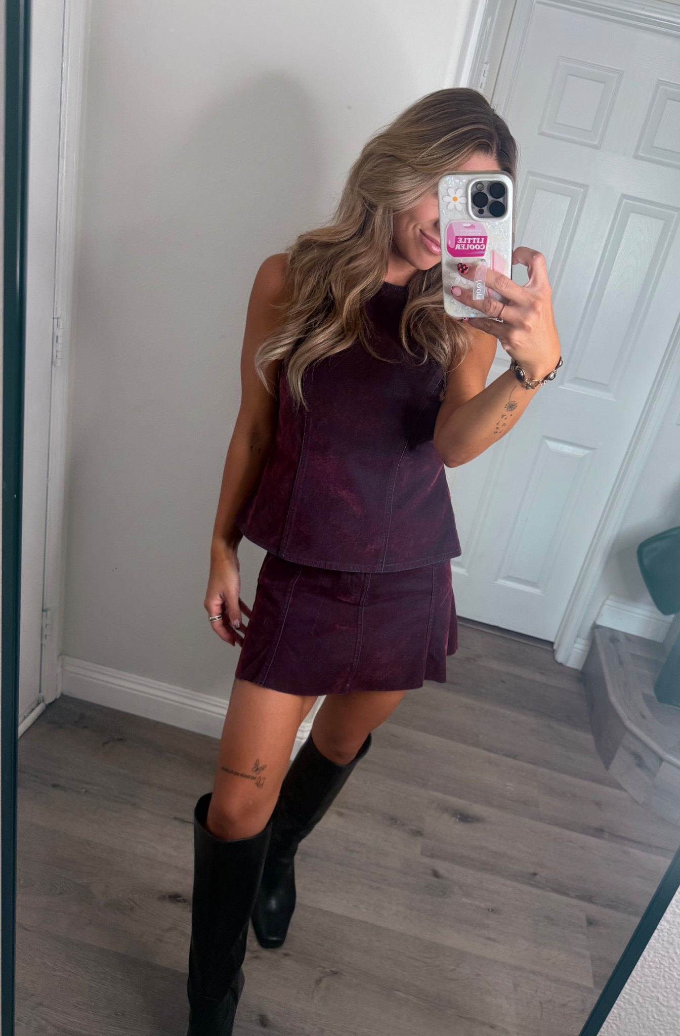 Target for the win with this cute fit 😍  just fyi - does have open back 
Runs big in my opinion 
Skirt - 0 (could have sized down) 
Top- small 

#LTKStyleTip #LTKHoliday #LTKSeasonal