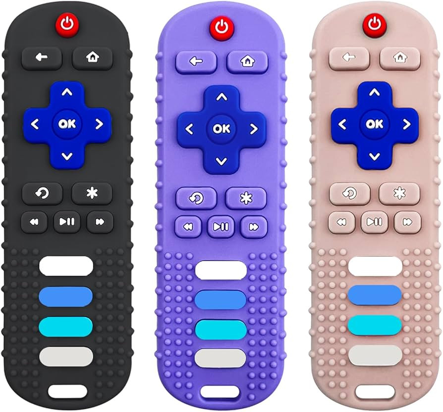 3Pcs Silicone Teething Toys, Remote Control Shape Teethers for Babies Remote Teething Toys, Silic... | Amazon (US)
