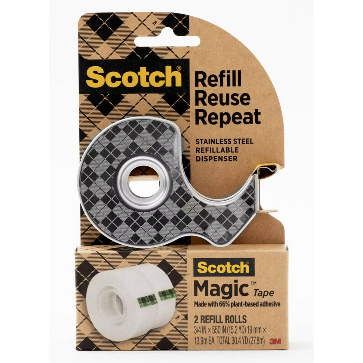 Scotch Magic Stainless Steel Refillable Tape Dispenser | Target