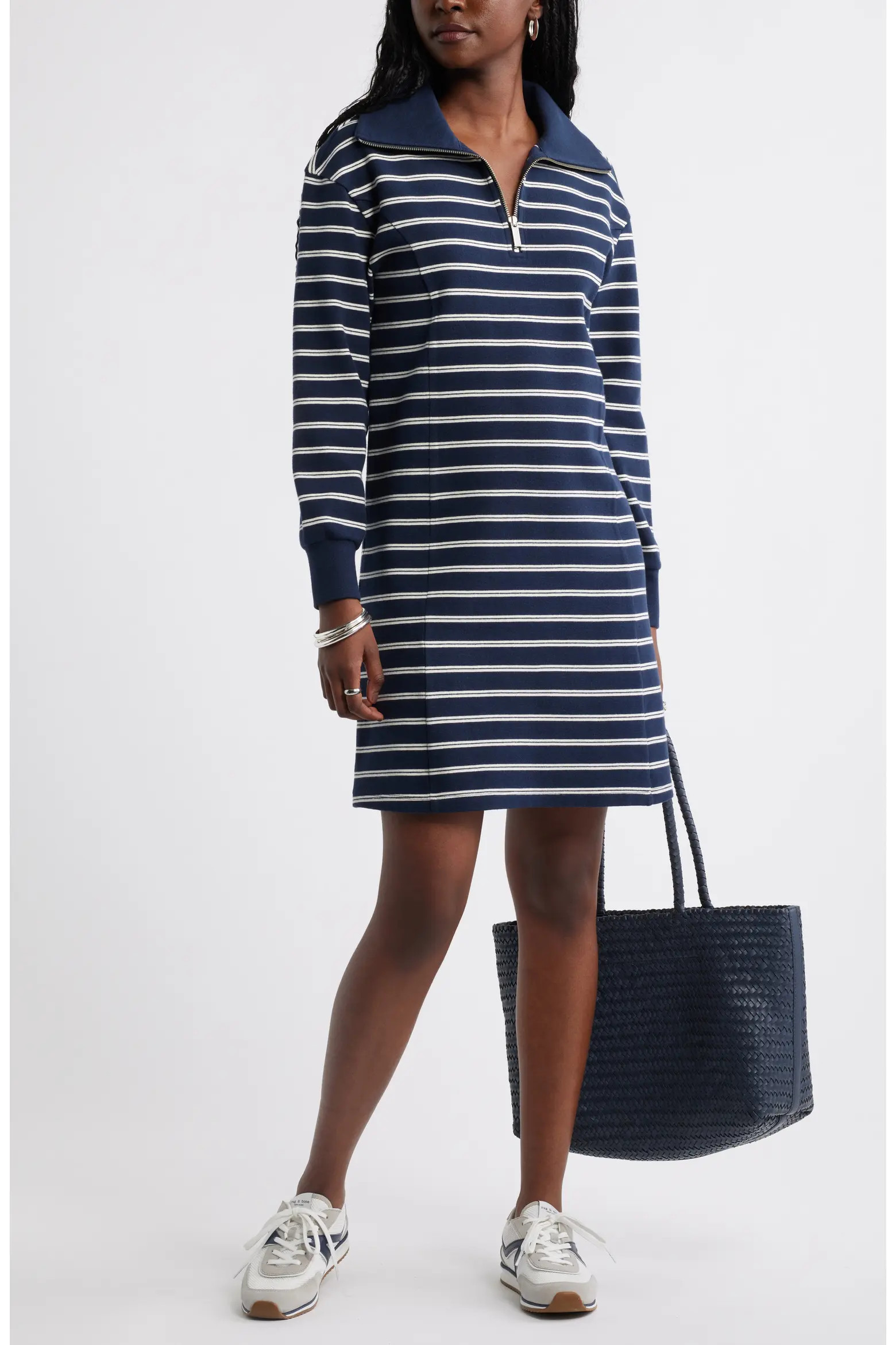 Long Sleeve Half Zip Knit Travel Dress (Women) | Nordstrom | Nordstrom
