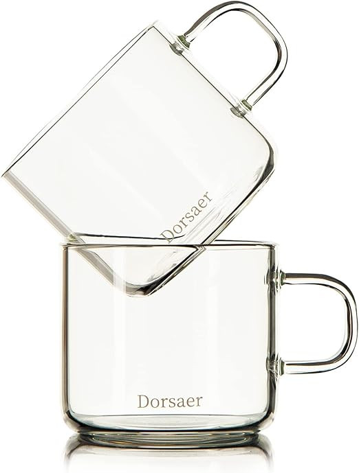 Dorsaer Glass Mugs - Insulation Clear Glass Coffee Mugs (6 oz Set of 2) for Coffee,Latte,Cappucci... | Amazon (US)