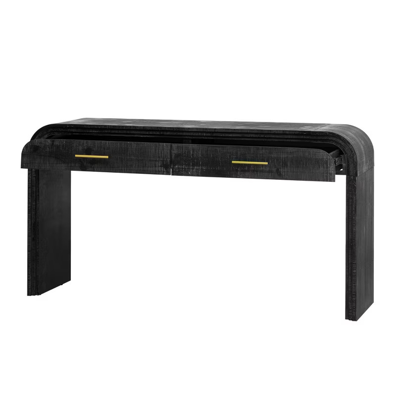 59"W Retro Silhouette Console Table, Entryway Table with Open Style and Two Top Drawers 4Q -Moder... | Target