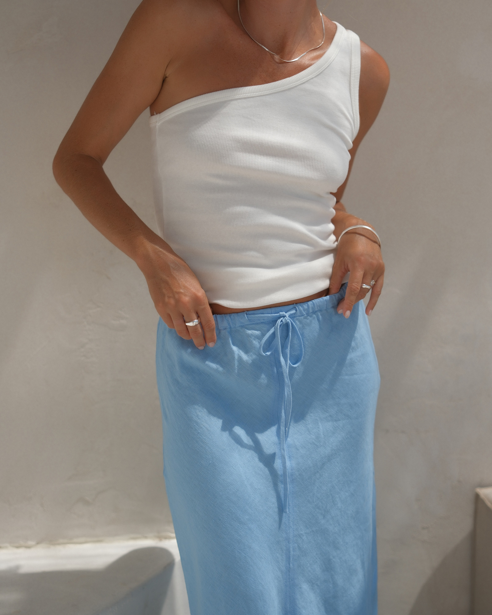 Kriti Cotton Rib One Shoulder | JAG (Australia & New Zealand)